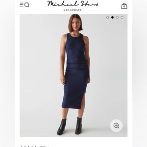 Michael Stars, Wren Ribbed Mini dress, navy blue, Small. New with tags.